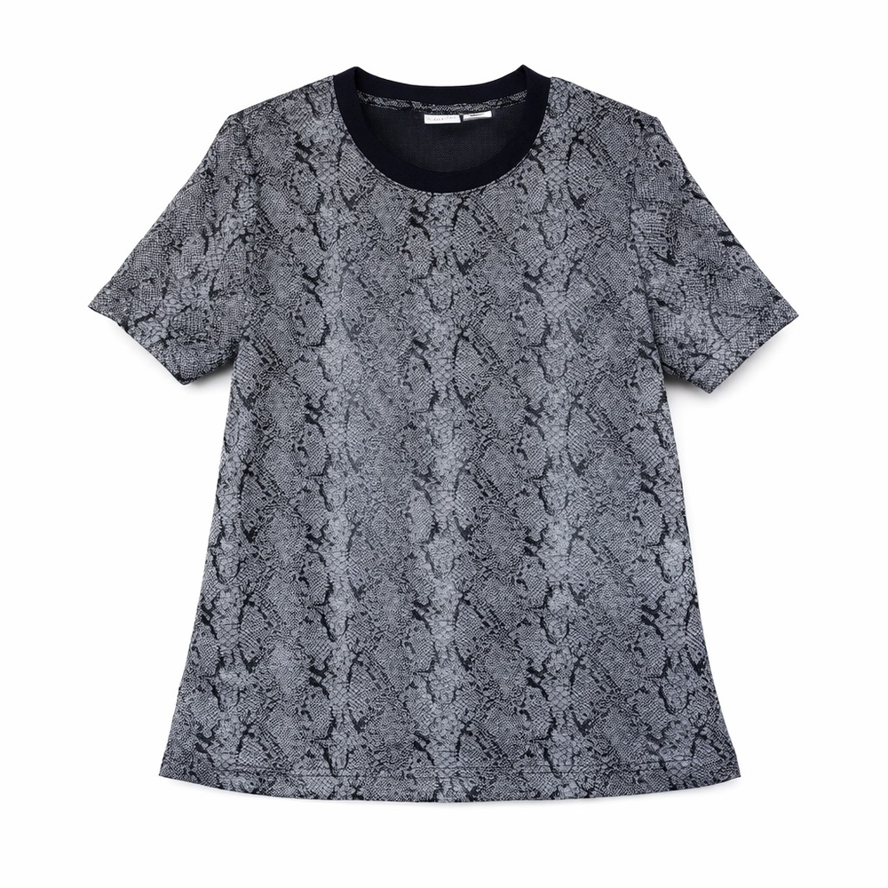 Chico’s Snake Jacquard Python Print Short Sleeve Top Size 0 S